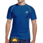 MEETWEE Men Swimming Shirt UV Swim Top Short/Long Sleeve UPF 50+ Rash Guard Vest T-Shirt Sun Protection Surfing Diving