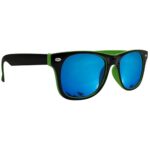 Mustavo Childrens TwoTone Blue Mirror Sunglasses Bright Colours Kids Boys Girls Eyewear For Beach Summer Park UV400 (Green)
