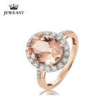 Natural Morgan Stone 18K Pure Gold 2025 New Hot Selling Top Ring Women Heart Shape Ring For Ladies Woman Genuine Jewelry