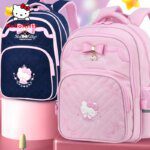New Senrio Hello Kitty Student Backpack Kawaii Reduce Burden Protect Spine Kids Schoolbag Cute Cartoon Light Bag Girl Kids Gifts