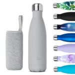 Nuactiv Stainless Steel Water Bottle, Vacuum Insulated Flask BPA Free, 12hrs Hot & 24hrs Cold Drinks, Thermal Metal Water Bottles, Leakproof 500ml Double Wall, Drinking for Kids, Gym, Sports, Travel