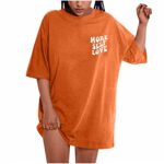 Oversized T Shirts for Women Plus Size Slogan Graphic Drop Shoulder Short Sleeve Tops Summer Loose Pullover Tees Letter Print Graphic Crewneck Shirts Casual T-Shirt Tops Blouses Loose Tops