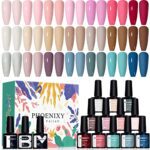 Phoenixy Gel Nail Polish, 24pcs 8ml Gel Polish Set Soak Off Nail Polish Starter Kit Nail Varnish Sets Base Top Matte Coat Manicure Kit Gifts for Women