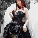 Pre-Sale Flower Wedding Solid Color Elegant Graceful Black and White Dress