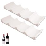 RFYTDCF 2 Pcs Wine Rack, Stackable Fridge Bottle Holder Anti Slip European Style Wine Bottle Display Mat for Kitchen Cabinet Cupboard Countertop Refrigerator White