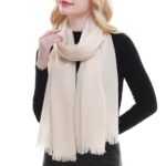RIIQIICHY Scarf for Women Ladies Lightweight Scarves Beige Pashmina Shawls Wraps Wedding Head Neck Scarfs