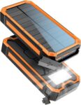 Solar Power Bank PD20W,20000mAh Waterproof Solar Charger USB C External Battery Solar Chargers with Outputs, Power Bank for Smartphones, Tablets and More