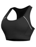 Sports Bras Women High Impact, Seamless Racer Back Padded Support Comfort Bra Adjustable Black(L)