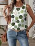 Summer Daily Casual Women's O-neck Tank Top Street Fashion Women's Butterfly Print Sleeveless T-shirt Outdoor Sports Women's Top