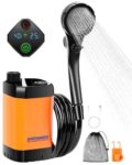 SUPAREE Camping Showers Portable Electric Outdoor Portable Shower USB Travel Shower Rechargeable with Intelligent Digital Display & 6000mAh Battery for Hiking, Cleaning, Watering, Washing