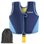 Swim Vest for Kids, Premium Neoprene Swim Vest for Children, Toddlers Swim Buoyancy Aid with Safety Strap and Removeable Floats for Boys Girls - Blue/Pink