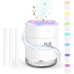 SZO Upgraded 500ML Humidifier for Bedroom with Night Light, Portable Humidifiers for Home and Plants, Humidifiers for Baby, Quiet Operation, Auto-Off, for Baby Room, Home, Office and Plants