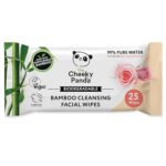 The Cheeky Panda Bamboo Facial Make Up Remover Wipes | Sustainable Face Wipes Eye Makeup Remover | Rose Scented Pack of 25 Face Wipes | 99% Purified Water