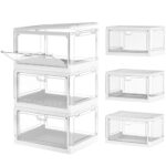 TidyTrove Storage Boxes with Lids - 25L*3 Plastic Storage Box with 3 Lids, Stackable Storage Boxes, Storage Drawers, Large Storage Box with Lids for Bedroom, Living Room, Kitchen, 3 Packs