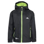 Trespass Qikpac Jacket, Black, 7/8, Compact Packaway Waterproof Jacket Kids Unisex, Age 7-8, Black