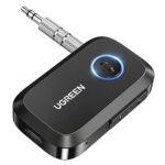 UGREEN AUX Bluetooth 5.4 Adapter for Car, Bluetooth Receiver for Car/Home Stereo/Speaker/Wired Headphones, Bluetooth Car Receiver AUX, Handsfree Call, Dual Device Connection, 15 Hour Playtime