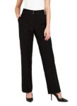 URBAN STITCH Womens Tailored Wide Leg Trousers Smart Formal Office Work Bootcut High Waist Straight Leg Black Trouser (16, Black)