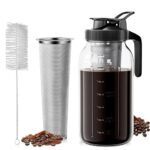 VA1KENE 64oz Cold Brew Coffee Maker with Stainless Steel Mesh Filter, 2 Quart (1.9 Liter) Heavy Duty Iced Coffee Maker w/Flip Cap Lid and Spout