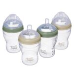 Vital Baby Nurture Breast-Like 0m+ Baby Feeding Bottles, 240ml 4pk, Self-Sterilising in 3 Mins, Triple Anti-Colic Valves, Slow Flow Teats, EarthSmart Biodegradable, BPA-Free