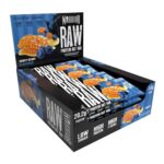 Warrior Raw Protein Bars – 12 x 75g Oat Bar Flapjacks – High Fibre, Low Sugar – Ideal Meal Replacement or Healthy Nutrition Energy Snacks – HFSS / GMP Certified – UK Made (Honey Berry)