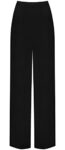 WearAll Ladies Palazzo Wide Leg Flared Elasticated Stretch Plus Size Plain Trousers Black 20/22