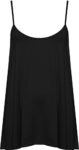 WearAll Plus Size Womens Plain Strappy Sleeveless Ladies Swing Cami Vest Top - Black - 20-22