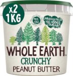 Whole Earth Original Crunchy 1 Kg Pack of, Peanut Butter, 2000 gram, (Pack of 2)