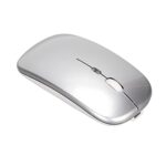 WINH Wireless Mouse, Dual Mode Silent Mouse Ergonomic Design for Home for Travel for Office (Silver)