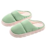 Winter Ankle Boots for Women UK Slip Cotton Linen Indoor and Outdoor Home Slipper Sandals Open Toe Bedroom Breathable Shoes Boots Women (Green, 4-4)