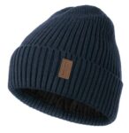 Wmcaps Unisex Classic Knit Beanie Winter Hat Stretchy Soft Cuffed Wooly Beanie with Thermal Thick Fleece Lining, Gifts for Men/Women/Her/Him/Dad (Navy Blue)
