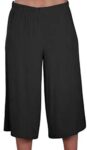 Womens Plus Size Cropped Plain Elasticated Waist Stretch Ladies Mini Culottes Shorts Black 24 - 26
