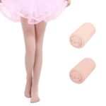 XIYEZDM Girls Tights 2 Packs Ballet Dance Tight Kids Student Footed School Uniform Training Tights Ultra Stretchy Soft Pantyhose Age 4-13(Flesh Pink, 4-6 Years)