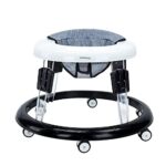 YEALEO Adjustable Baby Walker, Walkers for Baby with Universal Wheels, Height Adjustable, Folding & Compact Walker for Girls Boys 6-18 Months, Flax Grey
