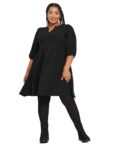 Yours Curve Textured Smock Dress - Women's - Plus Size Curve Black