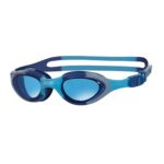 Zoggs Super Seal Swimming Goggles, UV Protection, Quick Adjust Split Yoke Comfort Strap, Fog Free Clear Swim Goggle Lenses, kids 6-14 years, Blue/Grey/Camo