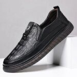 2024 High End New White Fashionable Loafers Men's Casual Flat Shoes Massage Soles Men's Interview Formal Shoes Free Delivery