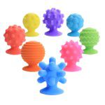 8 Pack Sensory Fidget Toys Toddlers Adults Soft Silicone Textured Suction Cup Sensory Quiet Anxiety Toy Gift