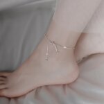 925 Sterling Silver Anklet Simple Ring Circle Ball Geometric Adjustable For Woman Girl Fashion Jewelry Gift Dropship Wholesale