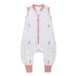 amo nenes Baby Sleeveless Sleeping Bag with Feet, Baby Sleep Sack 0.5 TOG, Muslin, Baby Wearable Blanket for Infant Toddler, Length 74 cm, 12-24 Months (Pink)