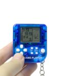 aqxreight Portable Retro Game Console Keychain LCD Handheld Game Players Stress Electronic Toys Keychain (blue)