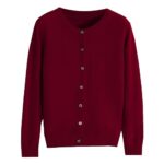 Button-Up Cardigans for Womens Casual Baggy Comfy Fit Outcoats for Ladies Plus Size Loose Cosy Outwears Solid Color Long Sleeve Classic Basic Sweaters Crew Neck Plain Oversized Jackets (Wine, M)