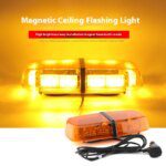 Car Truck Super Bright Ceiling Strong Magnetic LED Lightning Flash Light Construction Vehicle Yellow Flash Warning Light