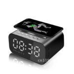 Digital Alarm Clock Bluetooth Speaker FM Charger Wireless Fast Table Charging Pad Radio Clock Charger USB Phone