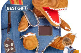 Dinosaur Backpack for Kids 2-5 Toddler Backpack for Boys with Detachable Dinosaur Toy with Pockets Kindergarten Elementary Bag