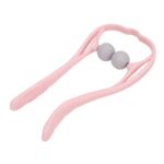 Dual Trigger Point Neck Massager Shiatsu Neck Massager, U Shaped Design, Manual Operated for Home Office, Silicone ABS Material, Pink, Lightweight Compact Design