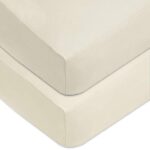 Dudu N Girlie Jersey Cotton Travel Cot Fitted Sheet, 65 cm x 95 cm, Cream