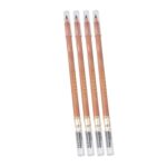 Eyebrow Pencil, Moderate Hardness Spiral Brush Head 4pcs Double Head Beech Pen Handle Waterproof Eyebrow Liner Sweatproof for Daily for Beauty Salon (Deep Black)