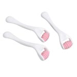 Face Muscle Massage Roller, 3 Pcs Face Roller Comfortable Silicone Deep Relaxation for Travel (Pink)