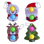 Giftik 4PCS Christmas Fidget Toys Keychain Pack,Stress Relief Hand Toys for Adult Children,Decor for Bag Car Keychain,Suitable for Home Office School (B)