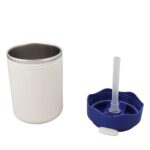 Insulated Coffee Mug, Vacuum Water Cup Portable 304 Stainless Steel Leakage Proof Double Walled with Straw for Home for Camping (Blue)